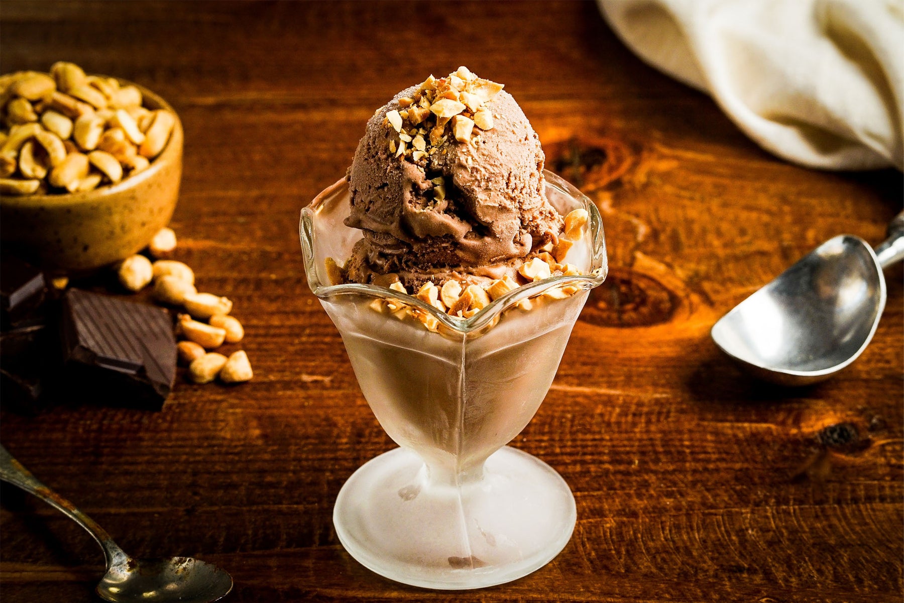 a bowl of Chocolate Peanut Butter Ice Cream