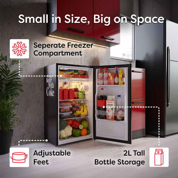 Coke 3.2 Cu. Ft. Refrigerator With Freezer and Bottle Opener