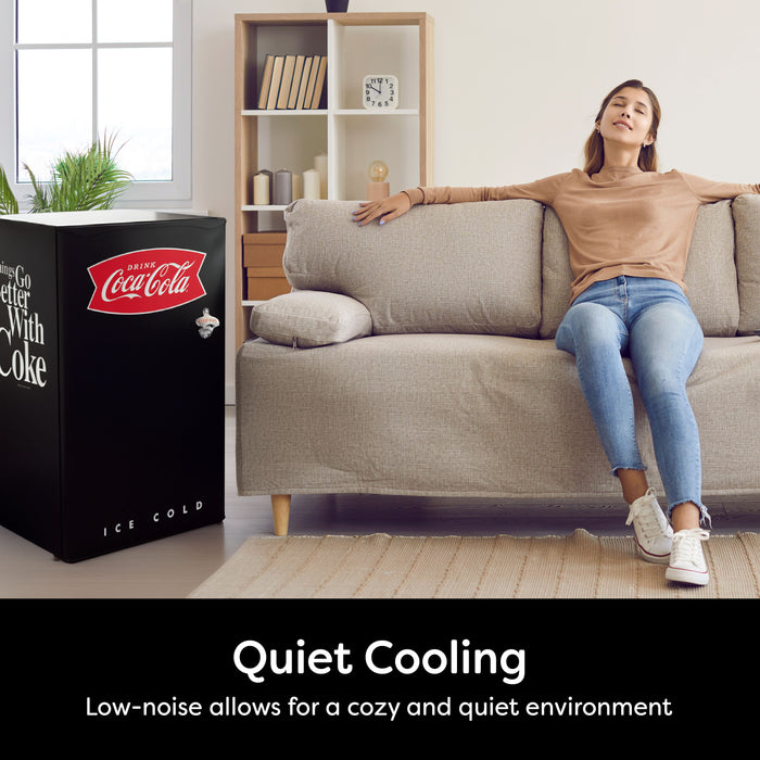Coke 3.2 Cu. Ft. Refrigerator With Freezer and Bottle Opener