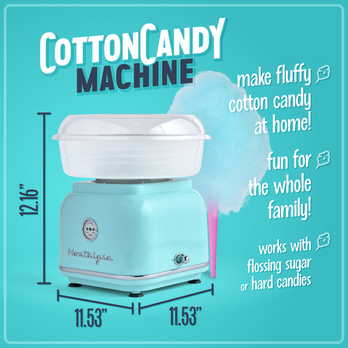 Classic Retro Hard & Sugar-Free Candy Cotton Candy Maker, Aqua