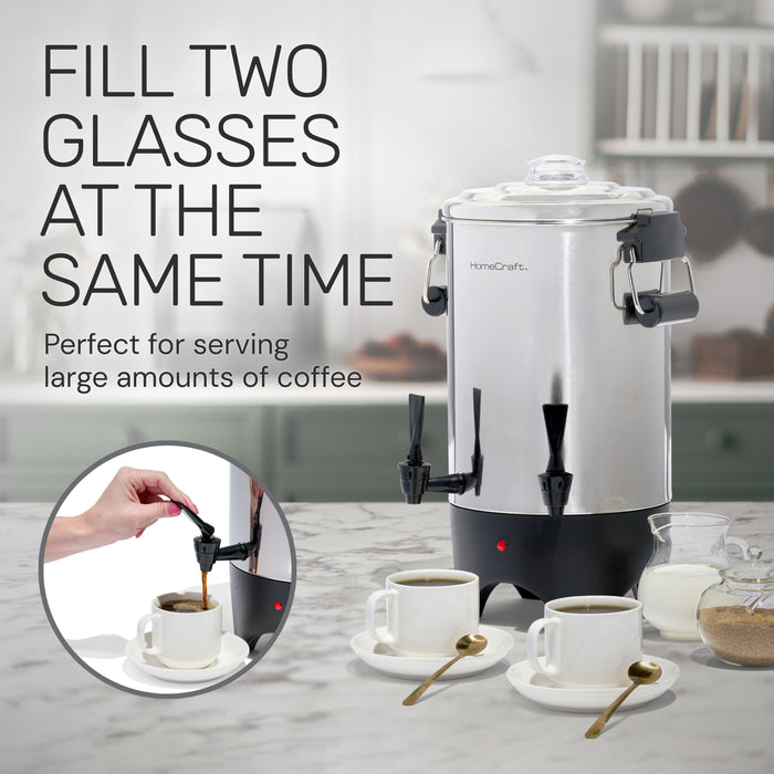 HomeCraft Quick-Brewing 1000-Watt Automatic 45-Cup Coffee Urn — Nostalgia Products