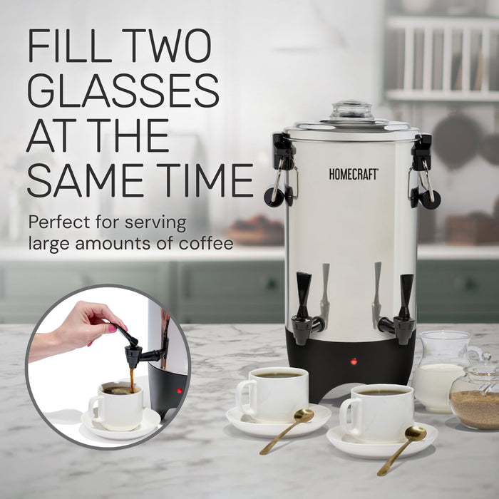 HomeCraft™ Quick-Brewing 1000-Watt Automatic 45-Cup Coffee Urn, Stainless Steel