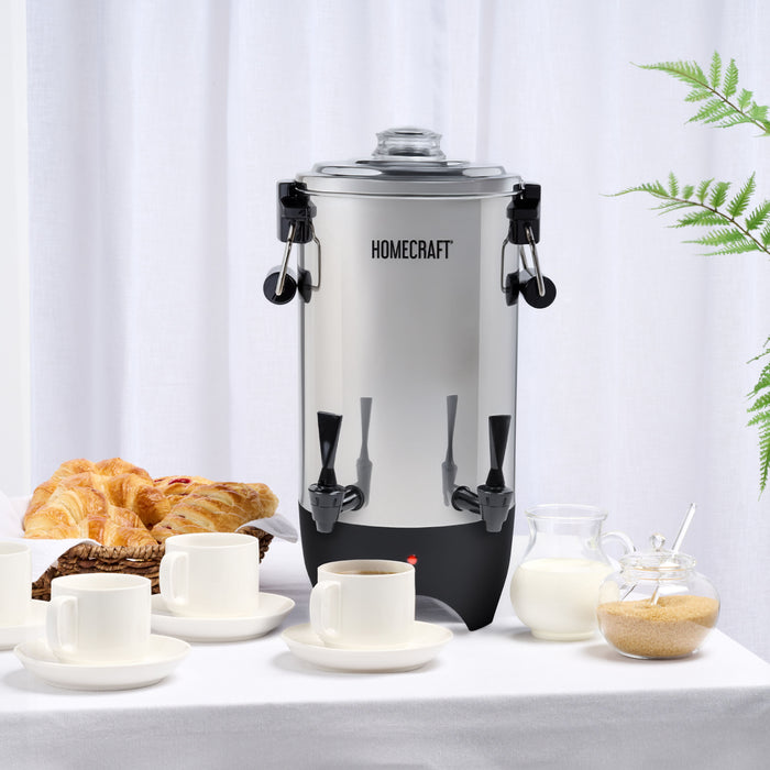 HomeCraft™ Quick-Brewing 1000-Watt Automatic 45-Cup Coffee Urn, Stainless Steel