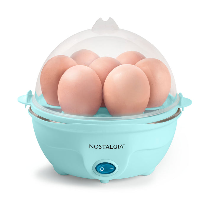 Retro Premium 7-Egg Capacity Electric Egg Cooker, Aqua