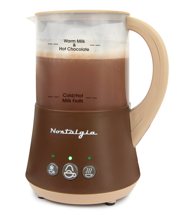 Nostalgia Retro 32-Ounce Hot Chocolate, Milk Frother, Cappuccino, Mocha, Latte  Maker and Dispenser