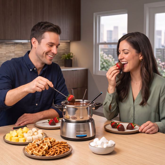 6-Cup Stainless Steel Electric Chocolate & Cheese Fondue Pot