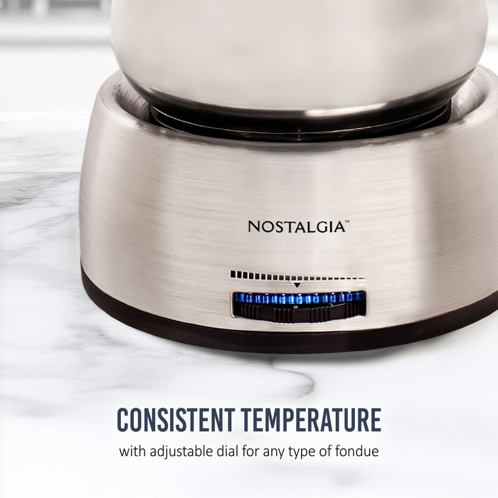 6-Cup Stainless Steel Electric Chocolate & Cheese Fondue Pot