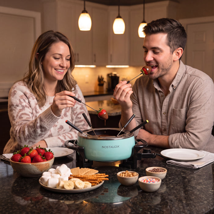 Nostalgia 12-Cup Electric Fondue Pot, Aqua