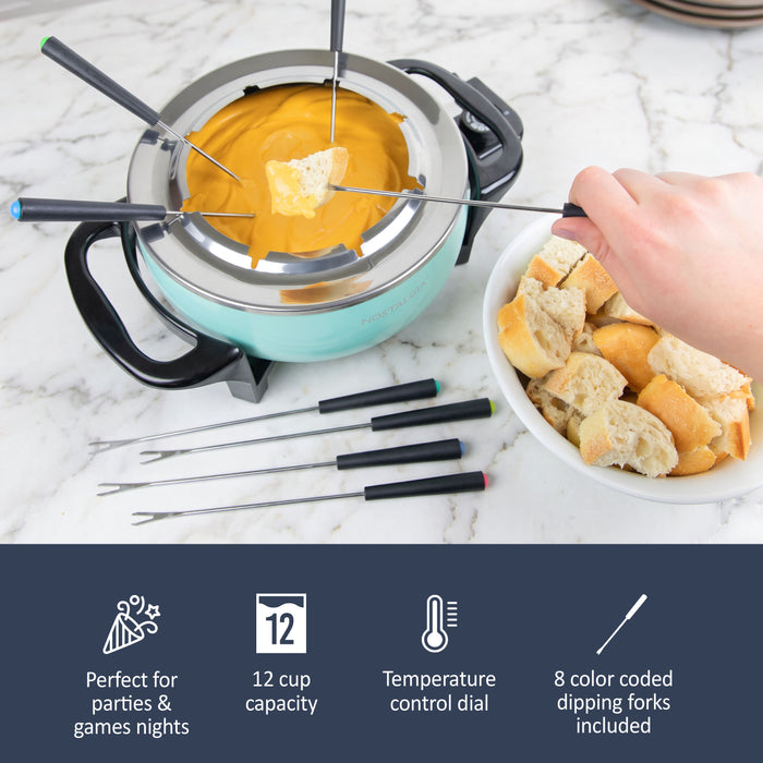 Nostalgia 12-Cup Electric Fondue Pot, Aqua