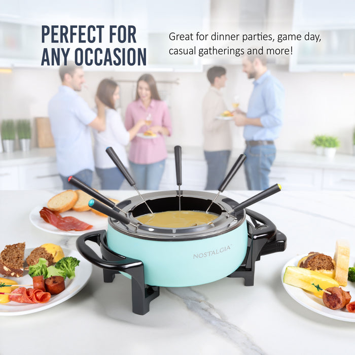 Nostalgia 12-Cup Electric Fondue Pot, Aqua