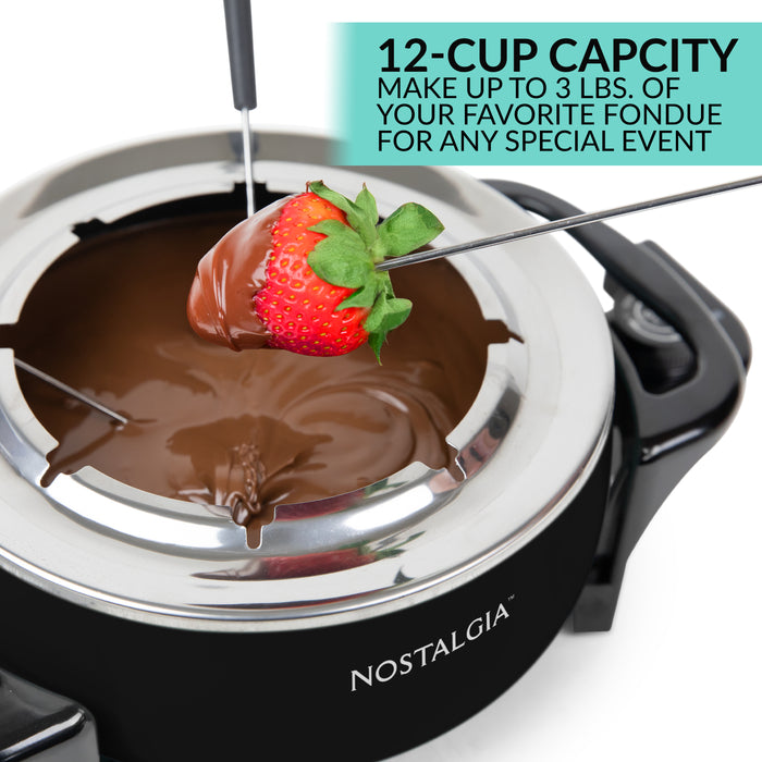 12-Cup Electric Fondue Pot, Black
