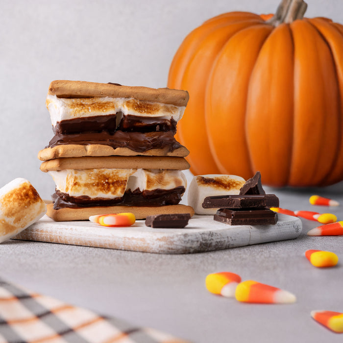 Indoor Electric Stainless Steel S'mores Maker with 4 Lazy Susan Compartment Trays for Graham Crackers, Chocolate, Marshmallows and 4 Roasting Forks