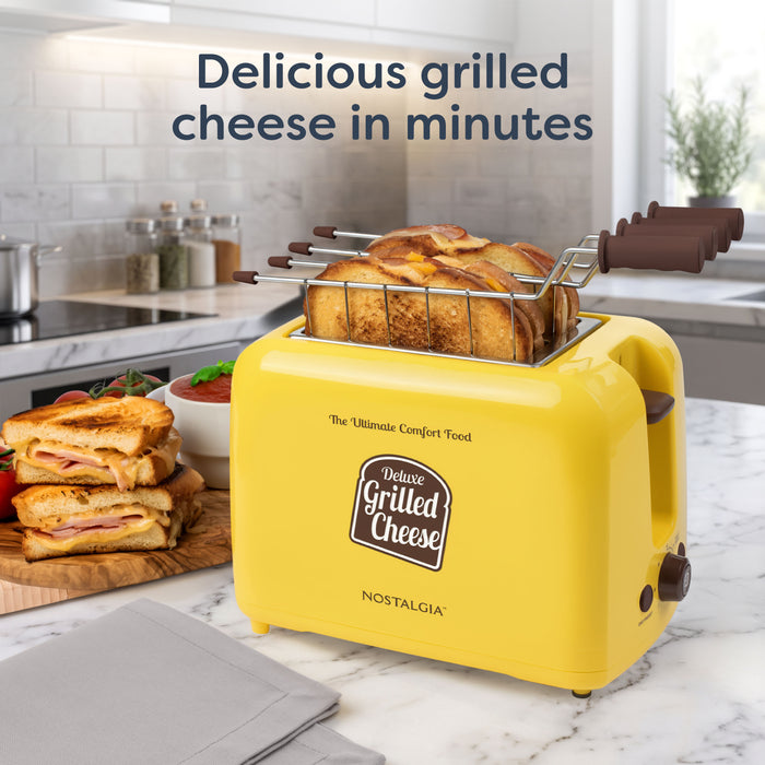 Deluxe Grilled Cheese Sandwich Toaster with Toasting Baskets with Extra Wide Slots