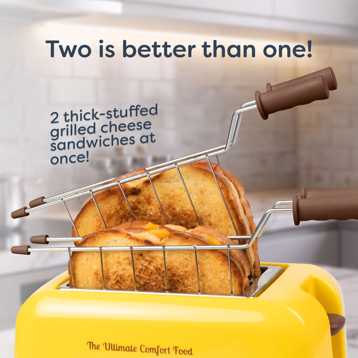 Deluxe Grilled Cheese Sandwich Toaster with Toasting Baskets with Extra Wide Slots
