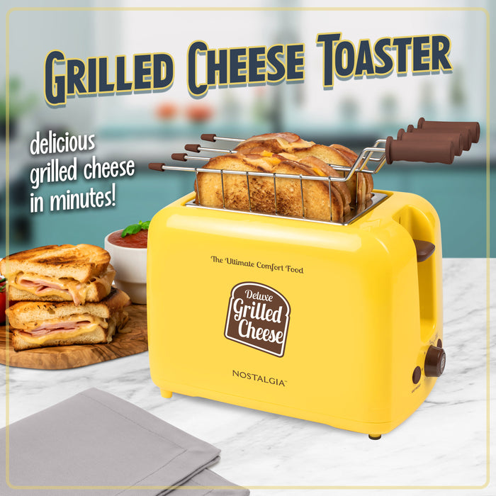 Deluxe Grilled Cheese Sandwich Toaster with Toasting Baskets with Extra Wide Slots