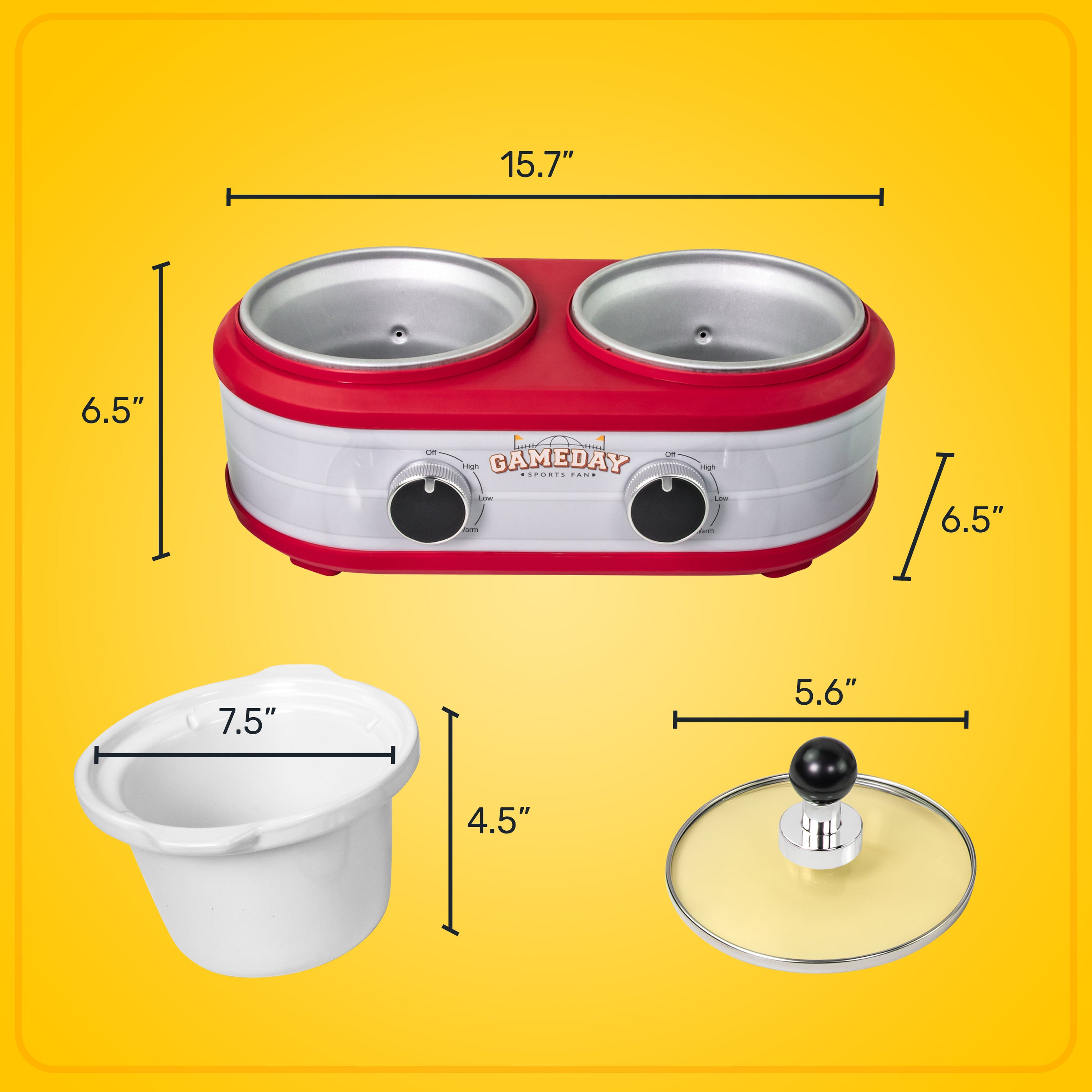 Game Day 1.25 Qt. Two-Section Slow Cooker — Nostalgia Products