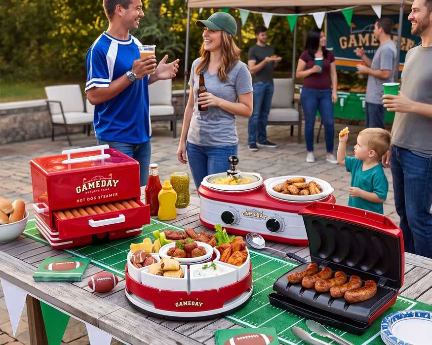 Nostalgia Game Day Hot Dog Steamer and Bun Warmer