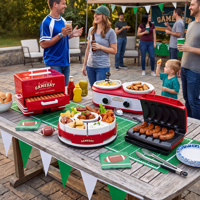 Nostalgia Game Day Hot Dog Steamer and Bun Warmer