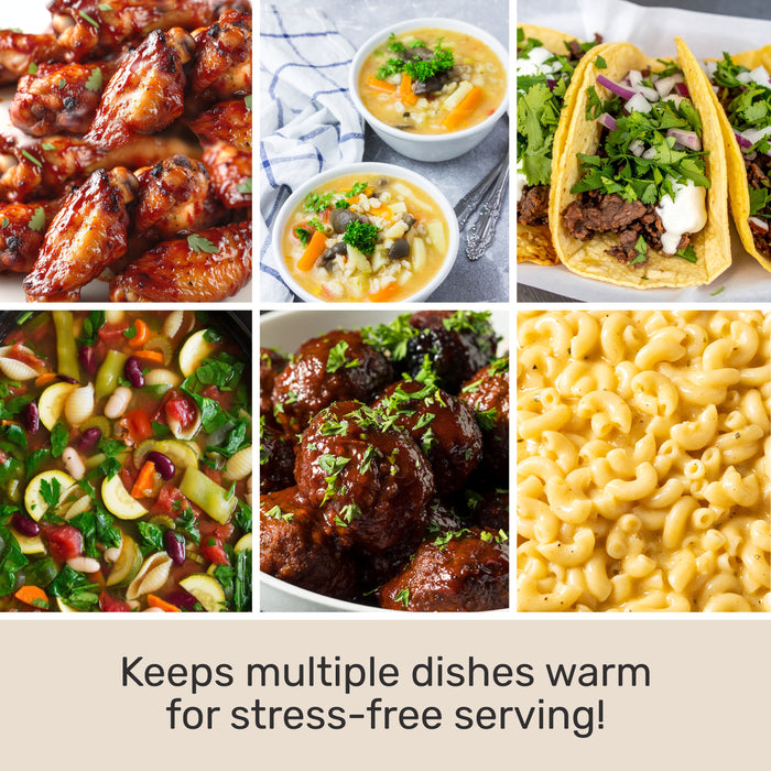 HomeCraft 3-Station 1.5-Quart Stainless Steel Buffet Server & Warming Tray