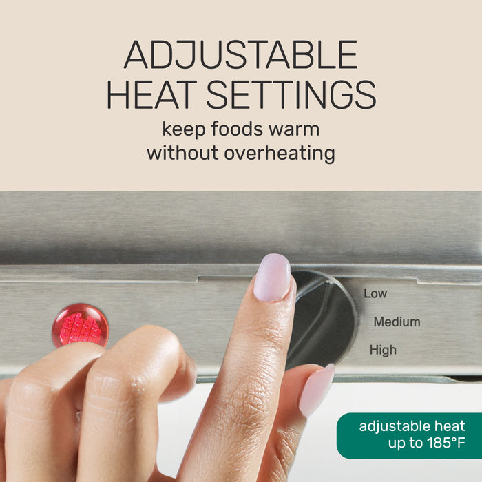 HomeCraft 3-Station 1.5-Quart Stainless Steel Buffet Server & Warming Tray