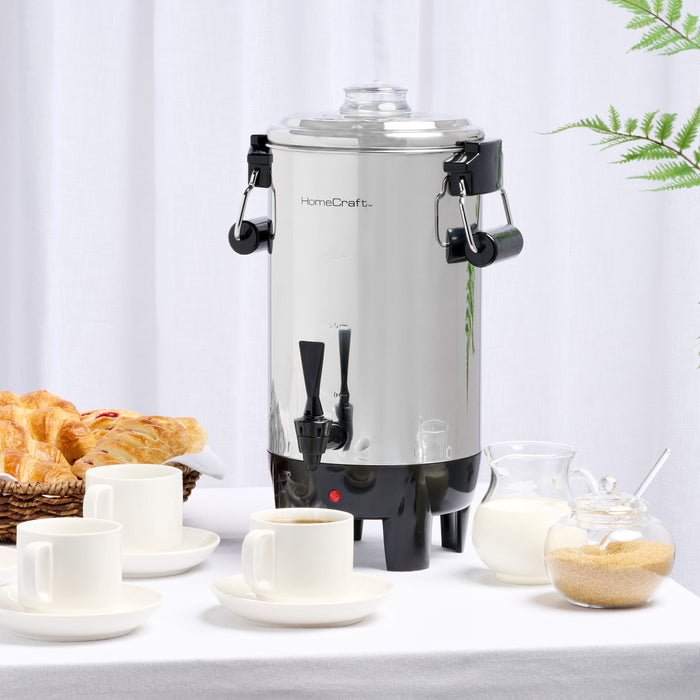 Stainless Steel Coffee Urn Coffee Maker 30 Cup HomeCraft Quick