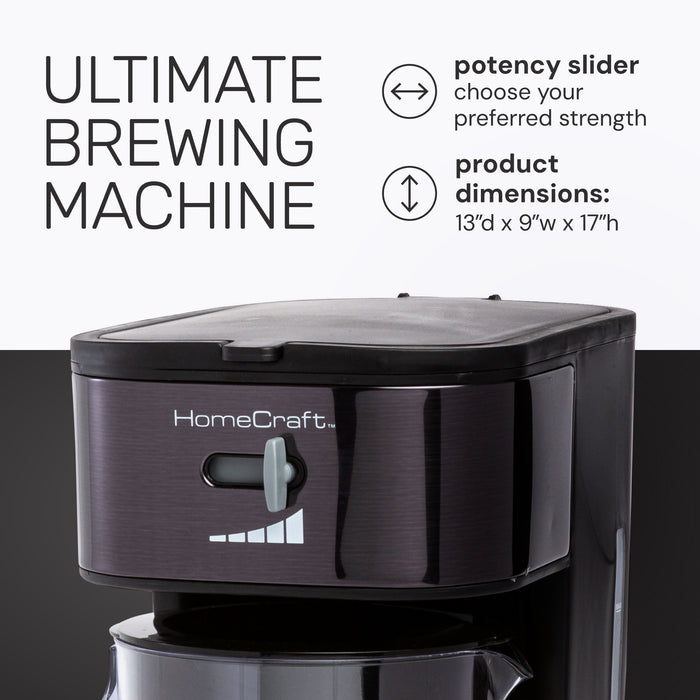 HomeCraft 3-Quart Black Stainless Steel Café' Ice Iced Coffee and Tea Brewing System