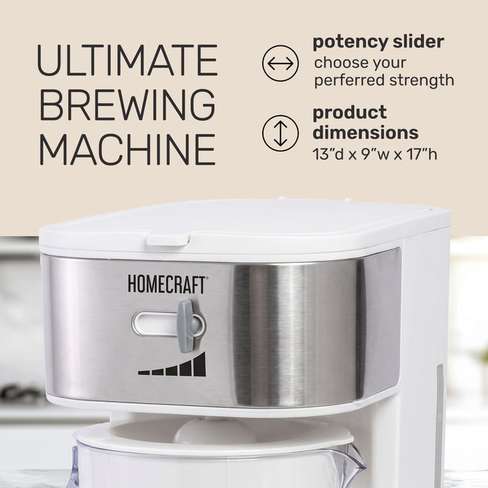 HomeCraft 3-Quart White Café' Ice Tea and Iced Coffee Brewing System