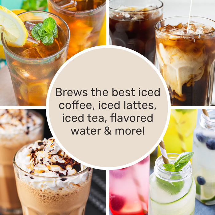 HomeCraft 3-Quart White Café' Ice Tea and Iced Coffee Brewing System