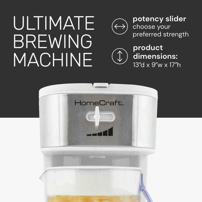 HomeCraft 3-Quart White Café' Ice Tea and Iced Coffee Brewing System