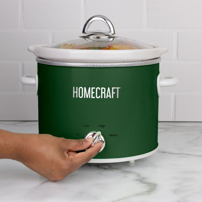Homecraft 4 Qt Round Slow Cooker - Hunter Green