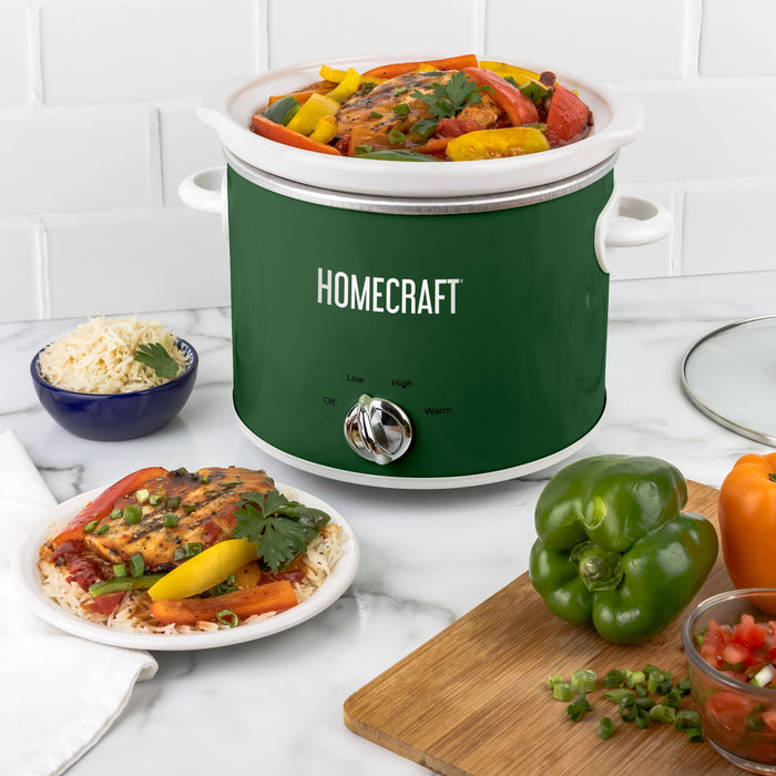 Homecraft 4 Qt Round Slow Cooker - Hunter Green