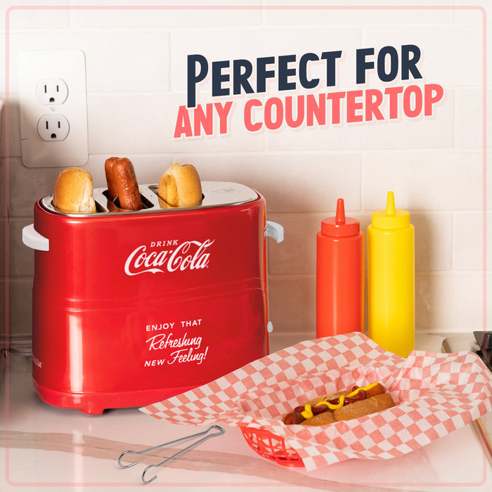 Nostalgia Coca-Cola Series Pop-Up Hot Dog Toaster - Red, UL Safety