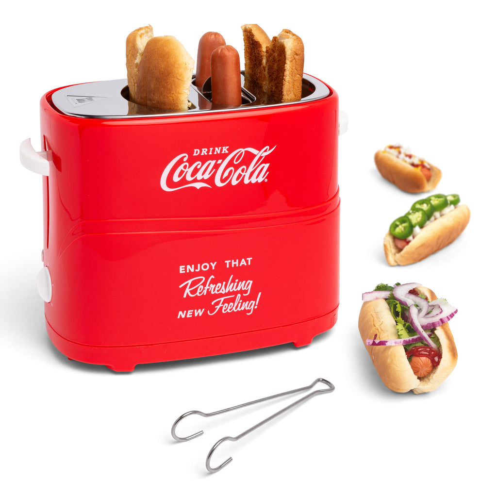 Nostalgia Retro Series 2-Slice Coca-Cola Long Slot Hot Dog and Bun