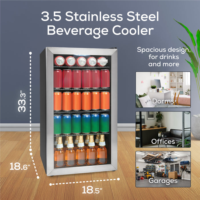 Igloo 3.5 Cu. Ft. Stainless-Steel Beverage Cooler