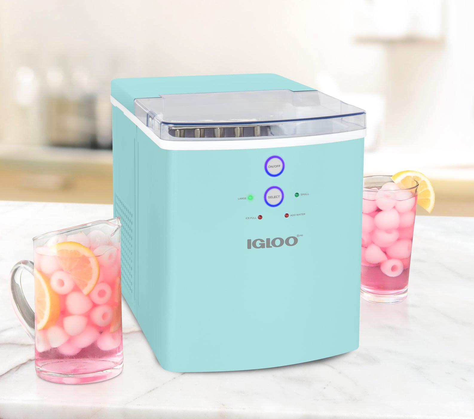 Igloo 33Pound Automatic Portable Countertop Ice Maker Machine, Aqua
