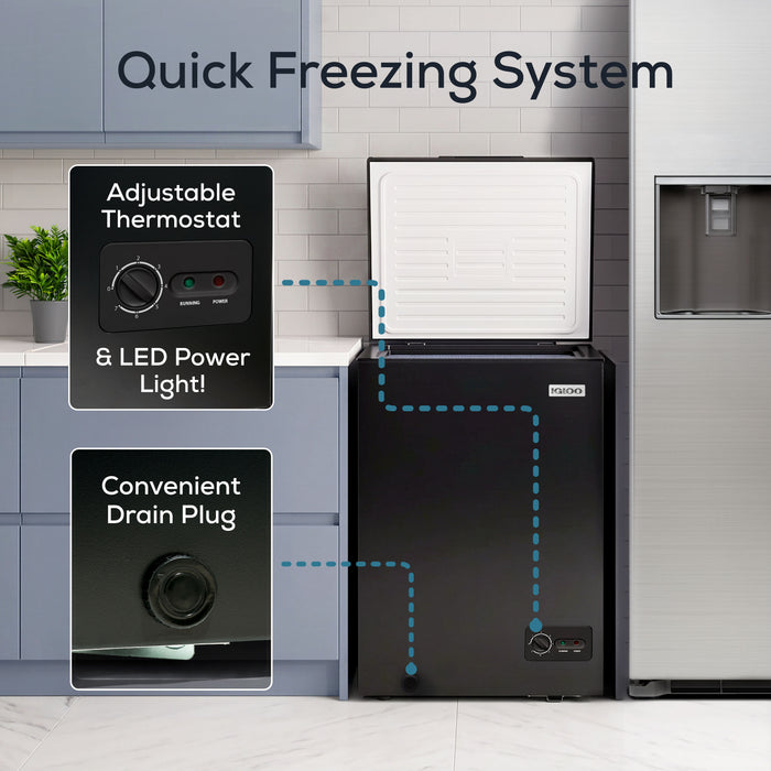 Igloo 3.5 Cu. Ft. Chest Freezer, Black