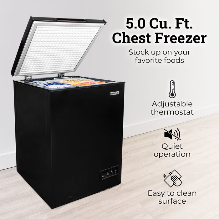 Igloo 5.0 cu. ft. Upright Chest Freezer With Removable Basket
