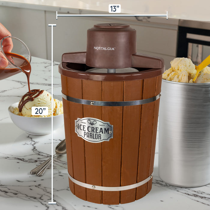 6-Quart Wood Bucket Electric Ice Cream Maker