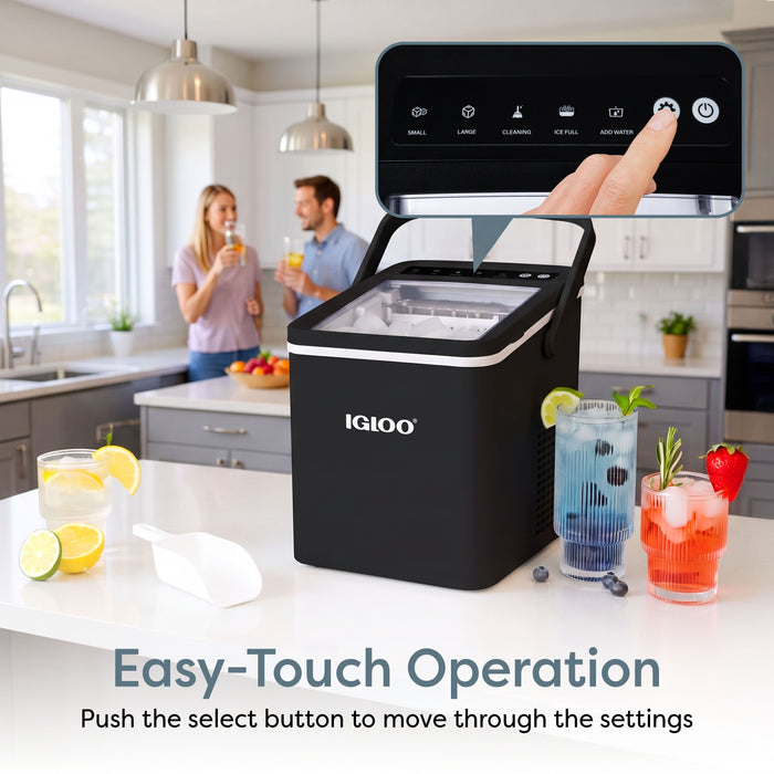 IGLOO® 26-Pound Automatic Self-Cleaning Portable Countertop Ice Maker Machine With Handle, Black
