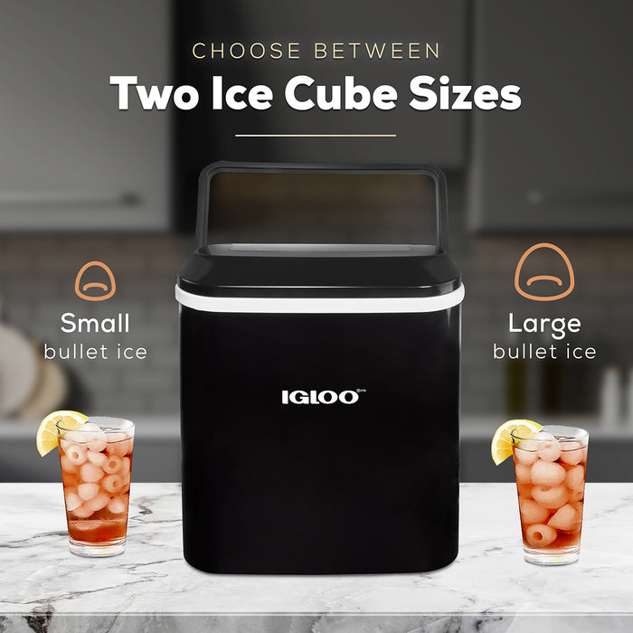 IGLOO® 26-Pound Automatic Self-Cleaning Portable Countertop Ice Maker Machine With Handle, Black