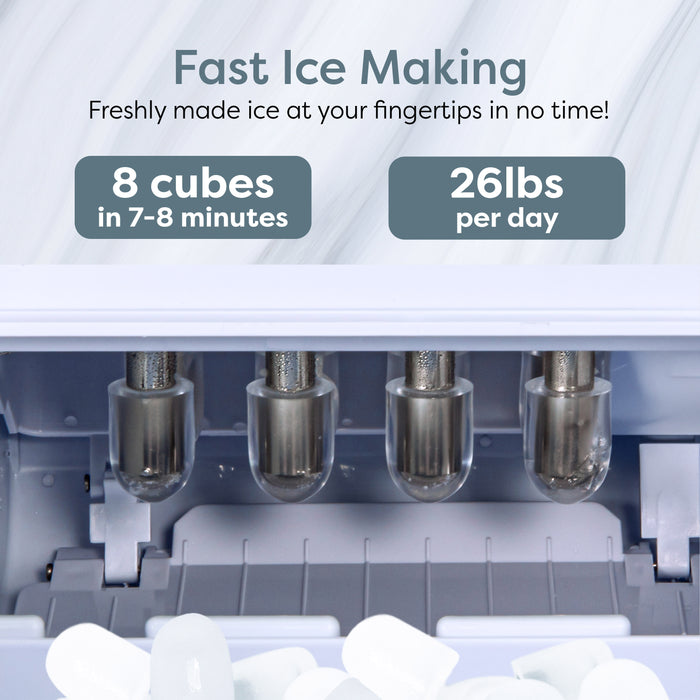 IGLOO® 26-Pound Automatic Self-Cleaning Portable Countertop Ice Maker Machine With Handle, Pink