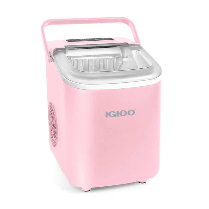 IGLOO® 26-Pound Automatic Self-Cleaning Portable Countertop Ice Maker Machine With Handle, Pink