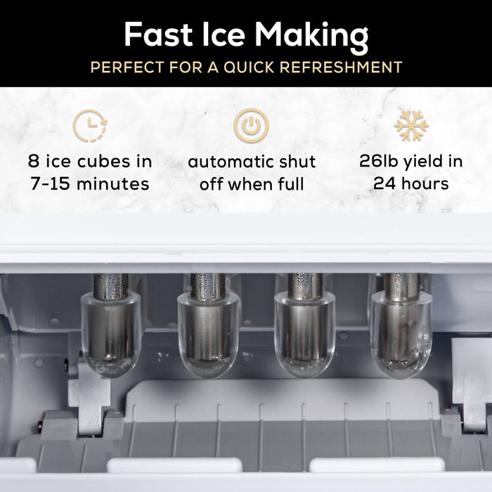 IGLOO® 26-Pound Automatic Self-Cleaning Portable Countertop Ice Maker Machine With Handle, Pink