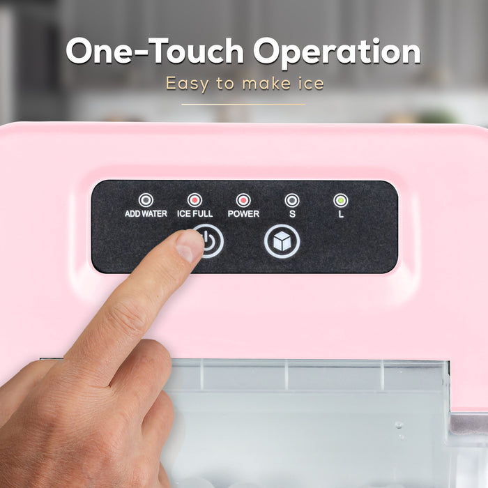 IGLOO® 26-Pound Automatic Self-Cleaning Portable Countertop Ice Maker Machine With Handle, Pink