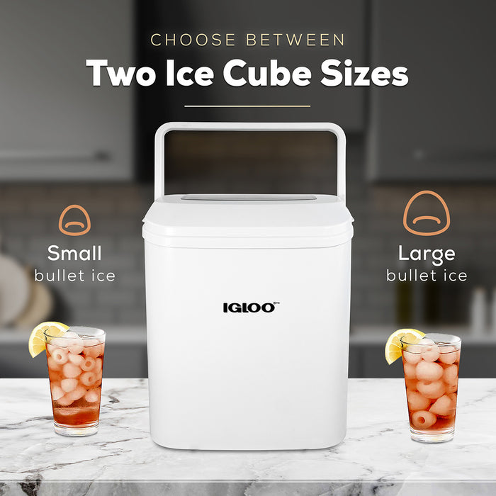 IGLOO® 26-Pound Automatic Self-Cleaning Portable Countertop Ice Maker Machine With Handle, White