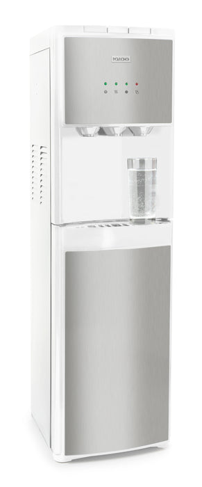 Igloo Hot, Cold & Room Temperature Bottom-Load Water Dispenser, White/Stainless Steel