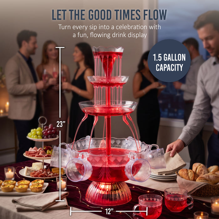 3-Tier Lighted Party Fountain — Nostalgia Products