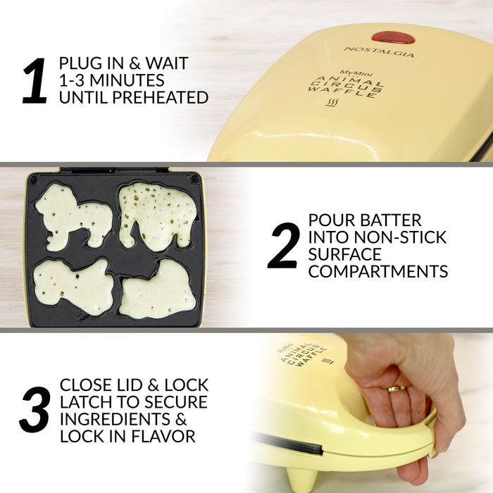 MyMini™ Animal Circus Waffle Maker, Yellow