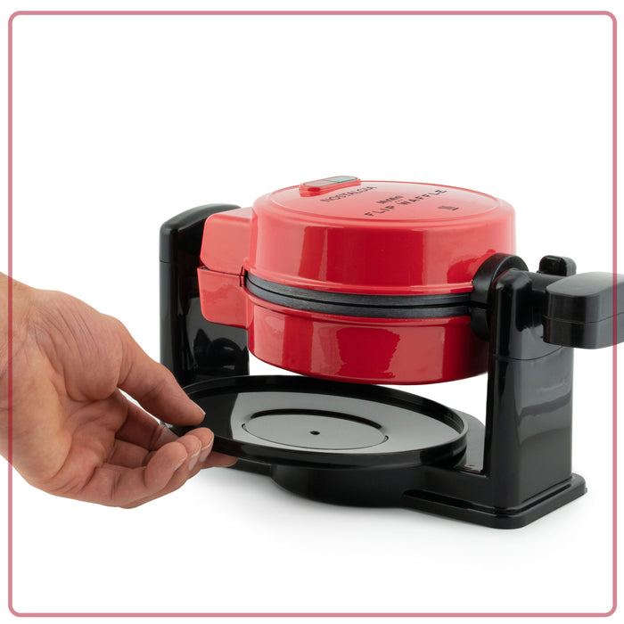 MyMini Flip Belgian Waffle Maker, Red