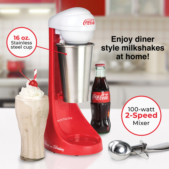 Nostalgia Mlks100coke Coca-Cola Limited Edition Two-Speed Milkshake Maker